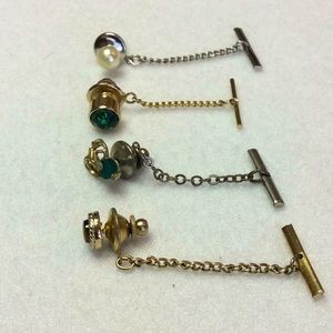 FINAL SALE PRICE Men’s Tie Tacks - Green, Black , Pearl & Tiger Eye